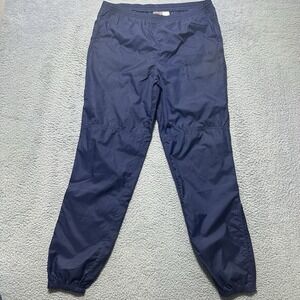 VTG Nike Track Pants Men's Large‎ Blue Tag 80s Windbreaker Nylon Black Zip Ankle